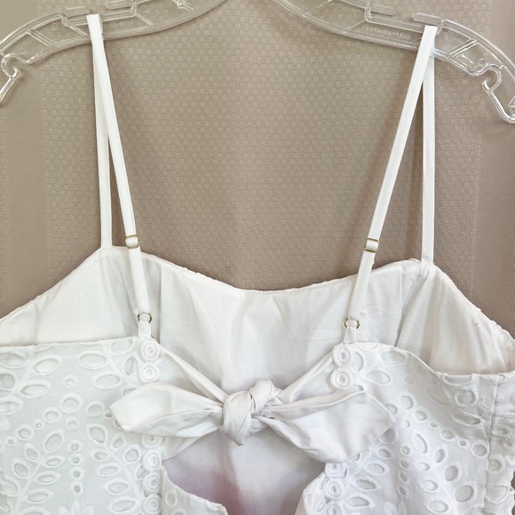 Lilly Pulitzer Shelli Resort White Petal Eyelet Shift Tie Back Dress Sz14 NWT - Picture 4 of 15